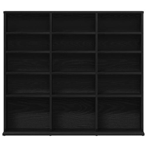 Cd-reol 100x23x89,5 cm konstrueret træ sort-eg