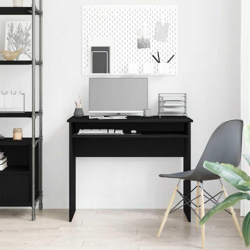 Skrivebord 90×50×74 cm i konstrueret træ - sort egetræsfarve
