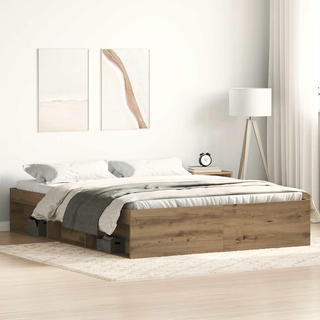 Sengestel uden madras 150x200cm konstrueret træ kunsteg