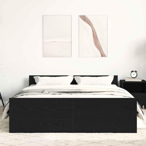 Sengestel 120x200 cm i konstrueret træ - sort eg