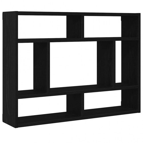 Vægreol i sort eg 75×16×55 cm - konstrueret træ