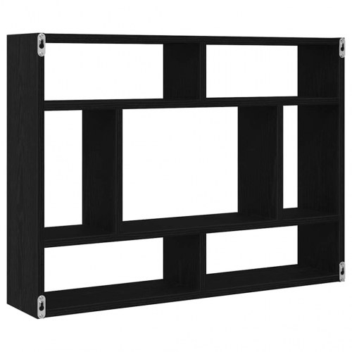 Vægreol i sort eg 75×16×55 cm - konstrueret træ