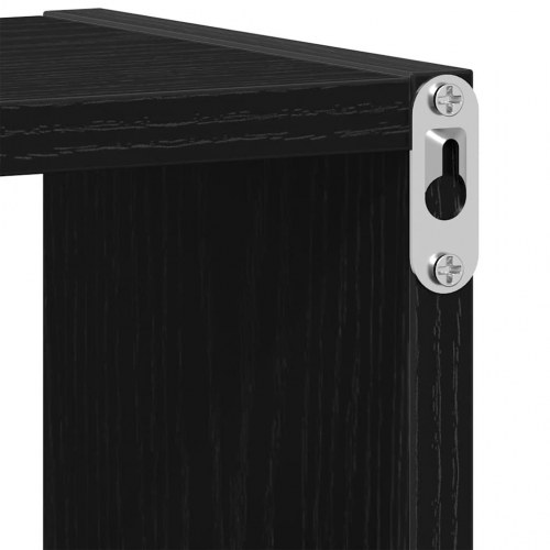 Vægreol i sort eg 75×16×55 cm - konstrueret træ
