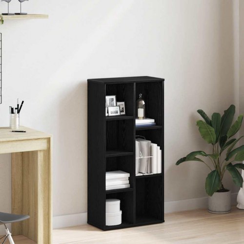 Bogreol i konstrueret træ 50 x 25 x 104 cm - sort-eg