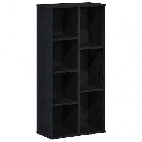 Bogreol i konstrueret træ 50 x 25 x 104 cm - sort-eg