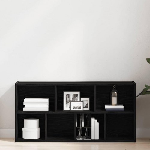 Bogreol i konstrueret træ 50 x 25 x 104 cm - sort-eg