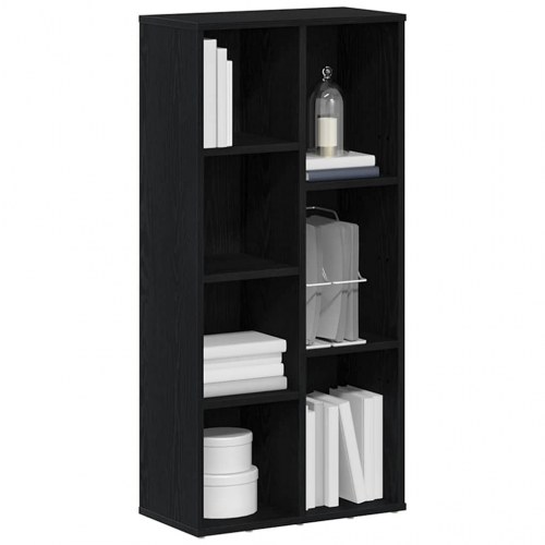 Bogreol i konstrueret træ 50 x 25 x 104 cm - sort-eg