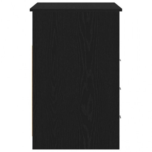 Skrivebord m. skuffer 102x50x76 cm konstrueret træ sort egetræ