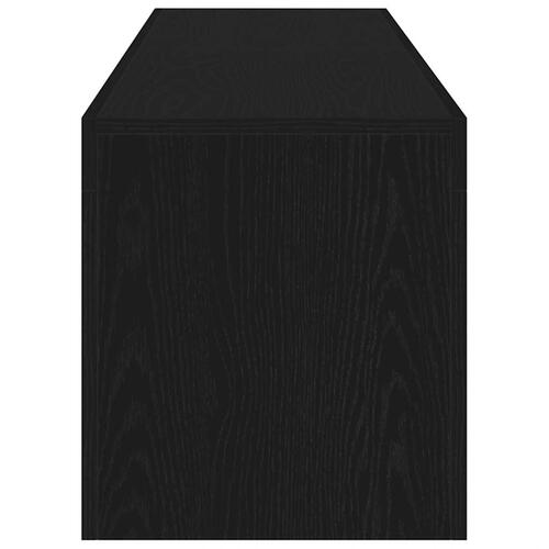 Tv-bord med LED-lys 140x36,5x40 cm konstrueret træ sort egetræ