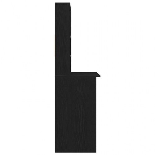 Skrivebord med hylder 102×45×148 cm - konstrueret træ, sort eg