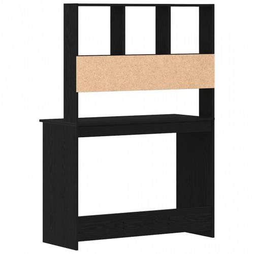 Skrivebord med hylder 102×45×148 cm - konstrueret træ, sort eg