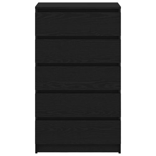 Kommode 60x36x103 cm konstrueret træ sort egetræsfarve