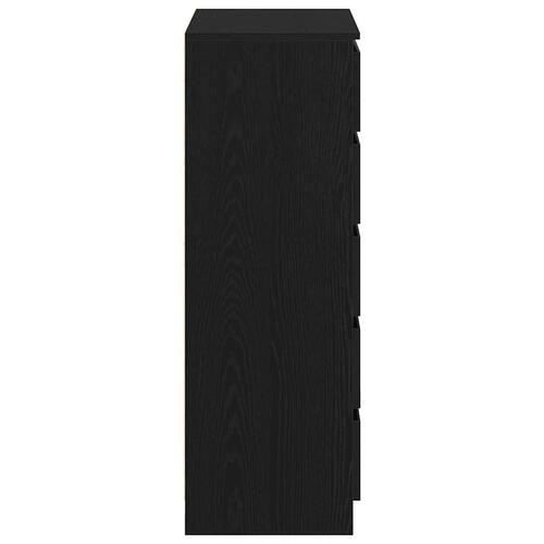 Kommode 60x36x103 cm konstrueret træ sort egetræsfarve