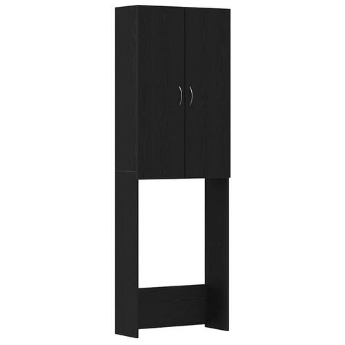 Vaskemaskineskab 64x25,5x190 cm sort egetræsfarve