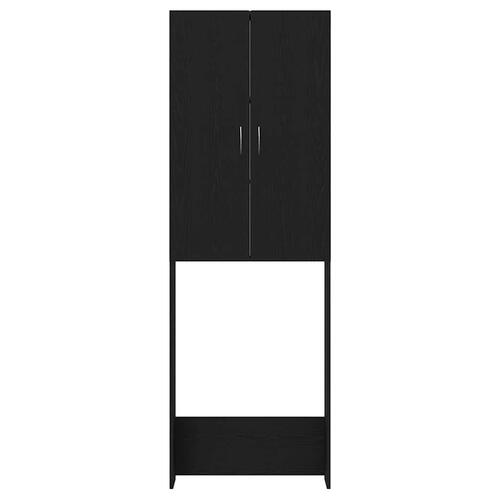 Vaskemaskineskab 64x25,5x190 cm sort egetræsfarve