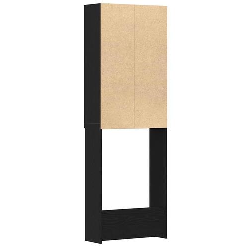 Vaskemaskineskab 64x25,5x190 cm sort egetræsfarve