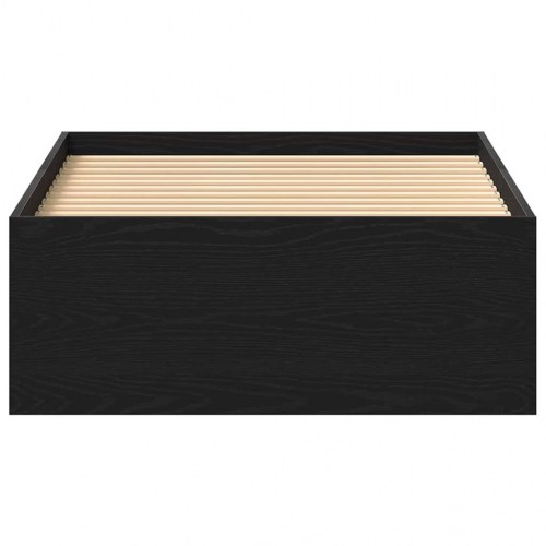 Sengeramme med opbevaring 90x190 cm - konstrueret træ, sort eg