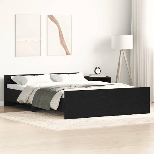 Sengestel uden madras 140x200 cm - konstrueret træ, sort eg