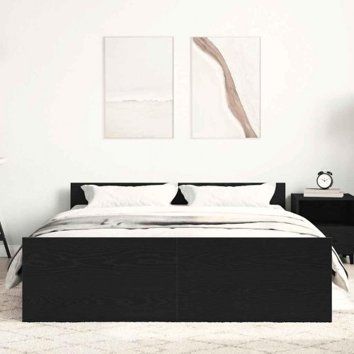 Sengestel uden madras 140x200 cm - konstrueret træ, sort eg