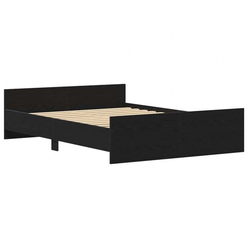Sengestel uden madras 135x190 cm - konstrueret træ, sort eg
