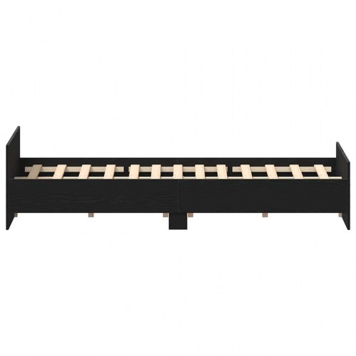 Sengestel uden madras 135x190 cm - konstrueret træ, sort eg