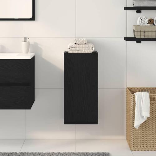 Væghængt skab 32x20x67 cm konstrueret træ sort egetræsfarve