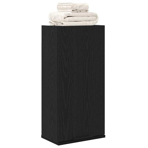 Væghængt skab 32x20x67 cm konstrueret træ sort egetræsfarve