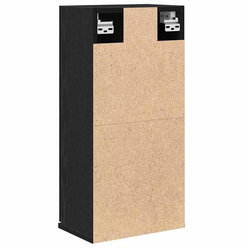 Væghængt skab 32x20x67 cm konstrueret træ sort egetræsfarve
