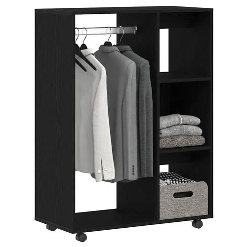 Garderobe 80x40x110 cm konstrueret træ sort egetræsfarve