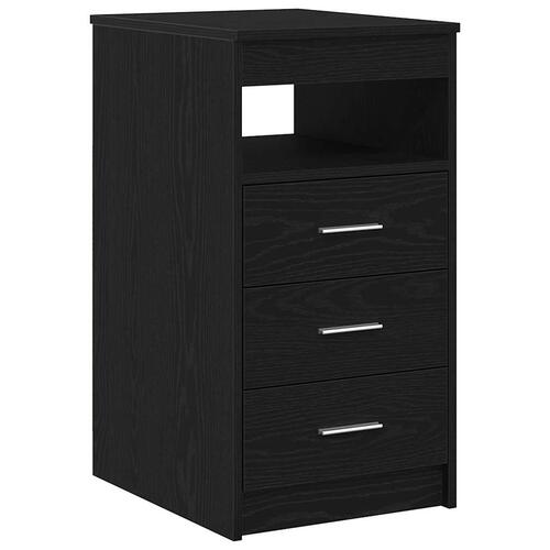Skuffeskab 40x50x76 cm konstrueret træ sort egetræsfarve