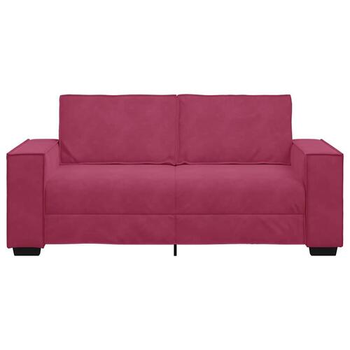 2-personers sofa 140 cm fløjl vinrød