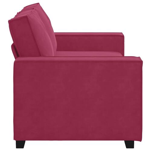 2-personers sofa 140 cm fløjl vinrød