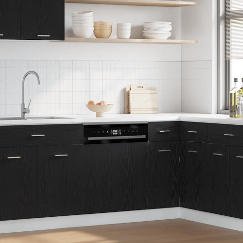 Opvaskemaskinepanel Lyon - sort eg, 60 × 1,5 × 67 cm, konstrueret træ