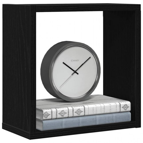 Væghylder - 6 stk. kubeformede i sort eg, 30×15×30 cm, konstrueret træ