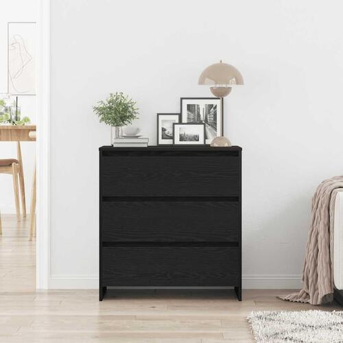 Skænk 70x41x75 cm konstrueret træ sort egetræsfarve