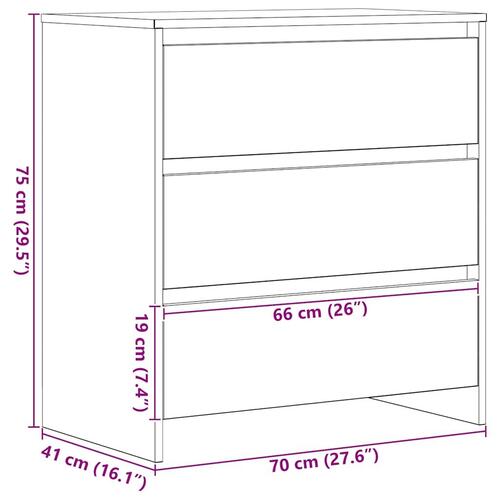 Skænk 70x41x75 cm konstrueret træ sort egetræsfarve