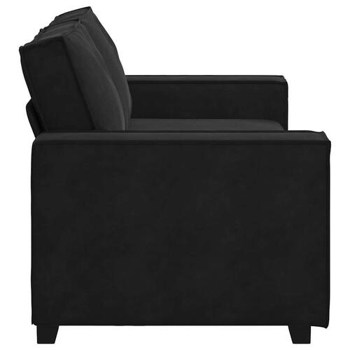 2-personers sofa 140 cm fløjl sort