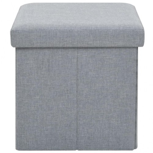 Foldbar katteseng imiteret linned 37 x 33 x 33 cm grå