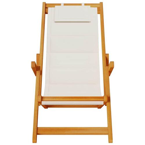 Sammenklappelig strandstol med armlæn akacietræ&Textilene