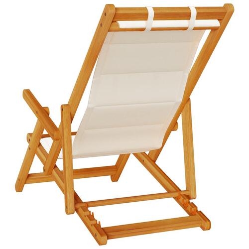 Sammenklappelig strandstol med armlæn akacietræ&Textilene