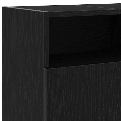 TV-bord med LED-lys 120×30×50 cm - sort eg, konstrueret træ