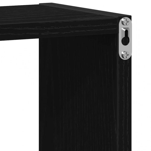 Væghylder kubeformede - 4 stk. 30×15×30 cm, konstrueret træ, sort eg