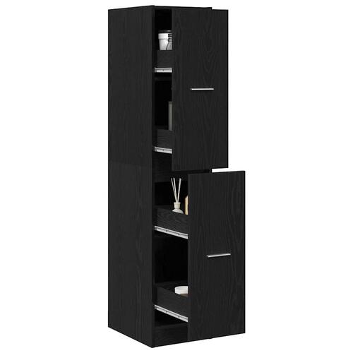 Apotekerskab 30x41x144,5 cm konstrueret træ sort egetræsfarve