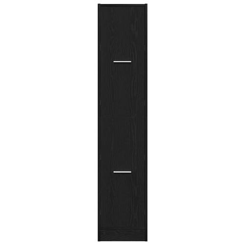 Apotekerskab 30x41x144,5 cm konstrueret træ sort egetræsfarve