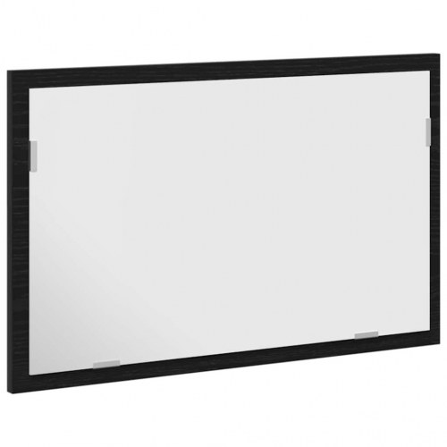 Badeværelsesspejl med LED-lys - sort-eg, 60 x 37 x 8,5 cm