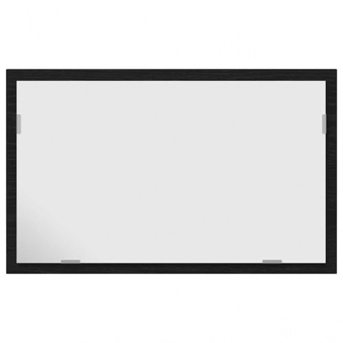 Badeværelsesspejl med LED-lys - sort-eg, 60 x 37 x 8,5 cm