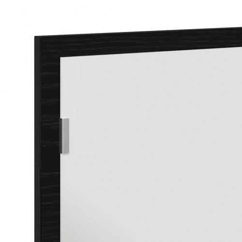 Badeværelsesspejl med LED-lys - sort-eg, 60 x 37 x 8,5 cm
