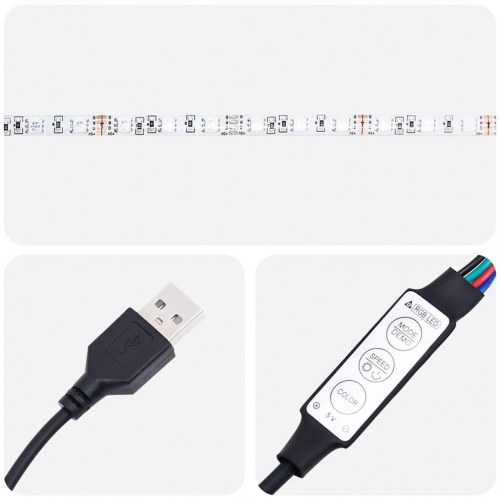 Badeværelsesspejl med LED-lys - sort-eg, 60 x 37 x 8,5 cm