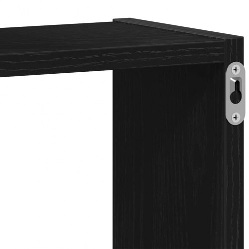 Kubeformet væghylde 68×15×68 cm i konstrueret træ - sort eg