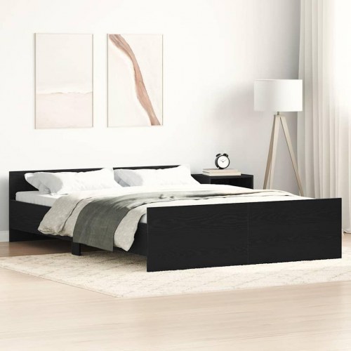 Sengestel uden madras 120 × 190 cm - konstrueret træ, sort eg